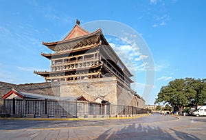 Drum Tower, a landmark building in Xi`an, China photo