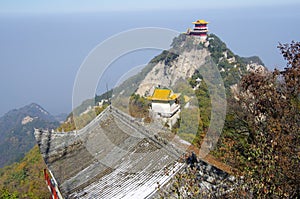 Xi 'an qinling, south five ancient buildings of the scenic spot. The south five is a famous national geol