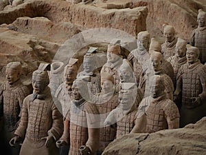 View of the famous Terracotta Army, China, Mausoleum of the First Qin Emperor, terracotta soldiers of the famous Terracotta Army