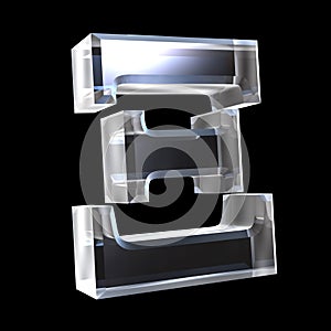 Xi symbol in glass (3d)