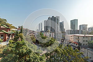 Xiamen cityscapes with modern buildings skyline at day time against clear sky