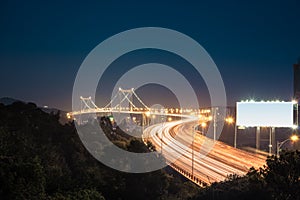 Xiamen haicang bridge at night