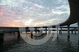 Xiamen Yanwu Sea-Crossing Bridge at Sunset