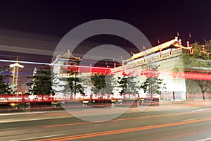 Xian ancient city tower night view