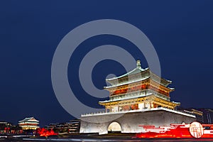 Xian Bell & Drum Tower at dusk