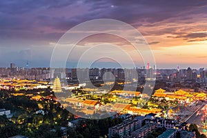 Xian cityscape of big wild goose pagoda