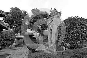 Xian huajue lane great mosque, black and white image