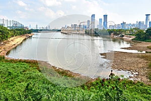 Xiang Mi Hu lake view of the Shen Zhen City