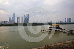 Xiangjiang River and Changsha skyline, Hunan, China