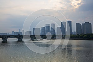 Xiangjiang River and Changsha skyline, Hunan, China