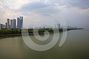 Xiangjiang River and Changsha skyline, Hunan, China