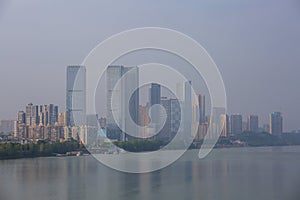 Xiangjiang River and Changsha skyline, Hunan, China