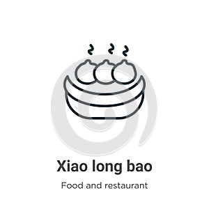 Xiao long bao outline vector icon. Thin line black xiao long bao icon, flat vector simple element illustration from editable food