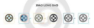 Xiao long bao vector icon in 6 different modern styles. Black, two colored xiao long bao icons designed in filled, outline, line