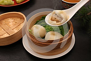 Xiaolongbao is a type of Chinese dim sum commonly eaten in countries in the Greater China region.