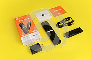 xiaomi mi tv stick with android tv and remote control in smart tv
