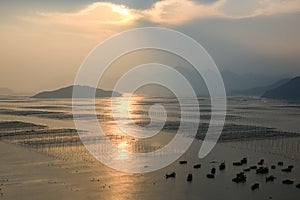 Xiapu shoals landscape in sunset