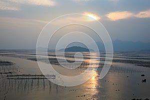 Xiapu shoals landscape in sunset