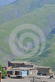 Xinaliq, Azerbaijan, a remote mountain village in the Greater Caucasus range photo