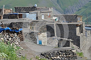 Xinaliq, Azerbaijan, a remote mountain village in the Greater Caucasus range photo