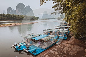 XINGPING, CHINA - MAY 29, 2018: Li River Lijiang River. Pleasu