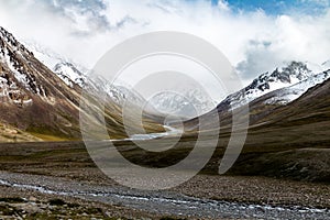 Xinjiang, China: A Valley in Himalayaâ€™s mountains on the Pamir Plateau along Karakorum Highway