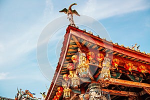 Xinzu Temple Chinese style roof in Lukang, Taiwan