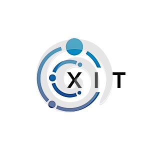 XIT letter technology logo design on white background. XIT creative initials letter IT logo concept. XIT letter design