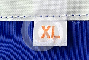 XL size clothing label