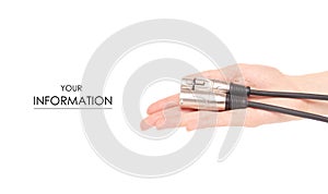 Xlr cable in hand sound microphone electronic pattern