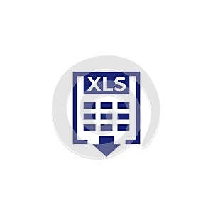 xls download document icon, vector