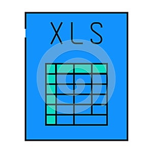 xls file format document icon color illustration