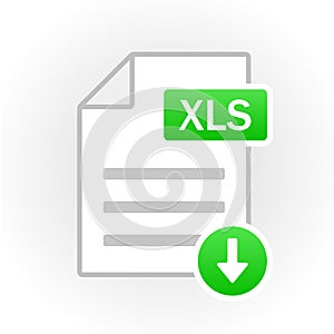 XLS icon isolated. File format. Vector photo