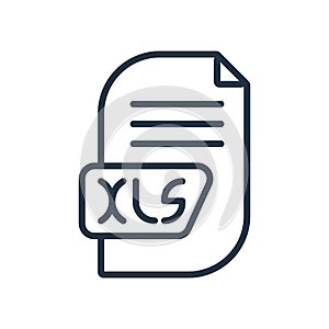Xls icon vector isolated on white background, Xls sign