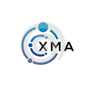 XMA letter technology logo design on white background. XMA creative initials letter IT logo concept. XMA letter design