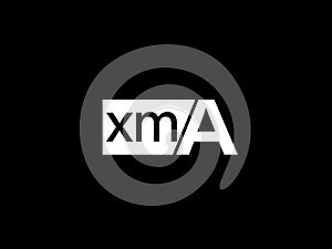 XMA Logo and Graphics design vector art, Icons isolated on black background