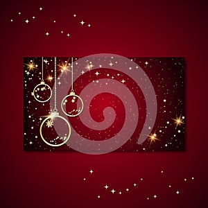 Christmas and New Year luxury invitation card vector template