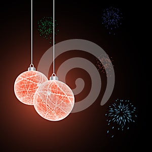 Xmas balls with grunge texture. Vector.