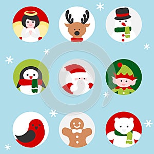 Christmas characters icon in