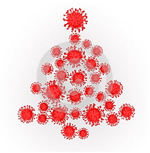 Xmas christmas tree of covid-19 virus coronavirus