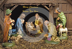 Xmas crib and nativity scene