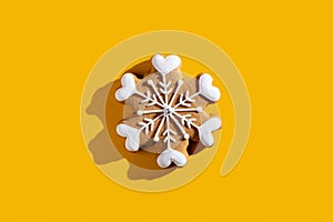 Xmas dessert festive food art snowflake yellow