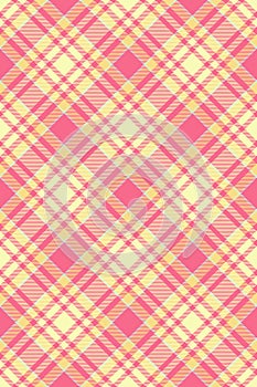 Xmas fabric pattern texture, trim check background vector. Preppy plaid textile tartan seamless in light and red colors photo