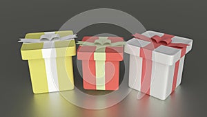 Xmas gift box grow up 3d cgi motion animation