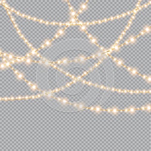 Xmas glowing garland. Vector illustration