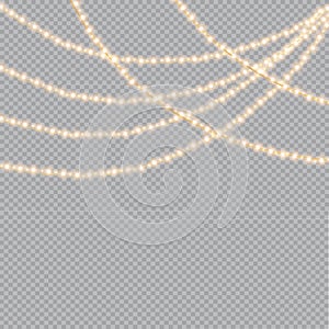 Xmas glowing garland. Vector illustration