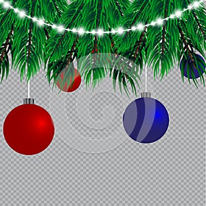 Xmas glowing garland. Vector illustration I