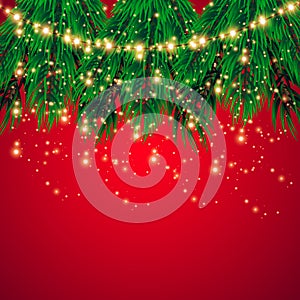 Xmas glowing garland. Vector illustration I