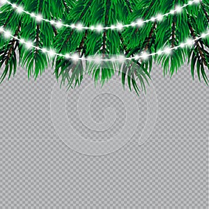 Xmas glowing garland. Vector illustration I