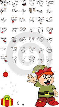 Xmas gnomo elf kid cartoon set03
